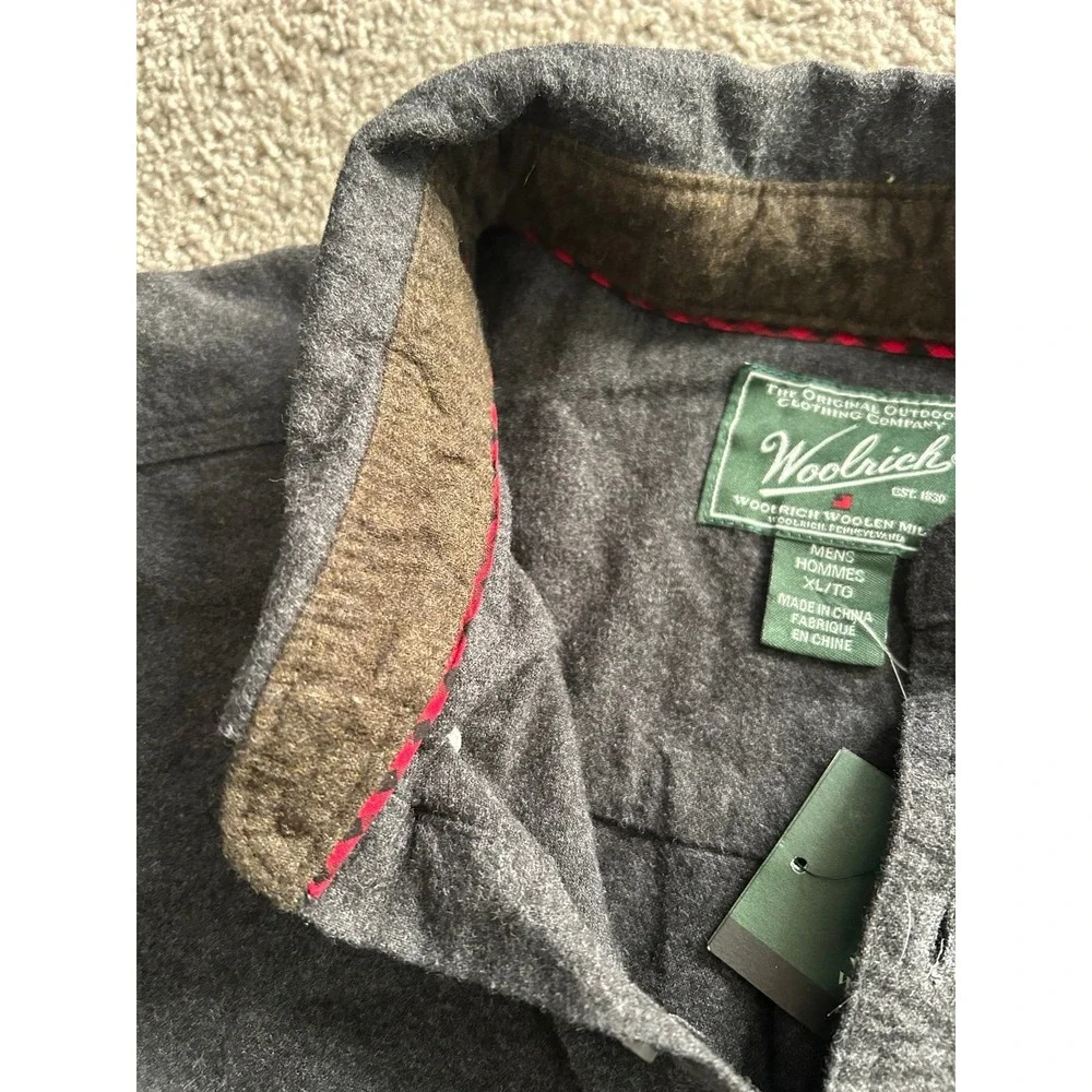 Woolrich Men's XL Sportsman Chamo Long Sleeve Button‎ Down Gray Outdoor Work